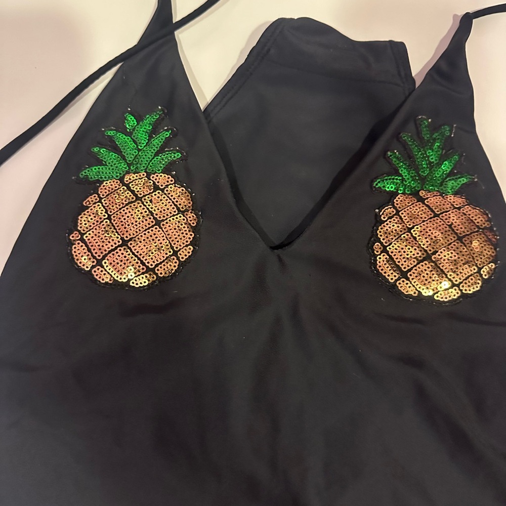 Pineapple Deep V one piece bathing suit